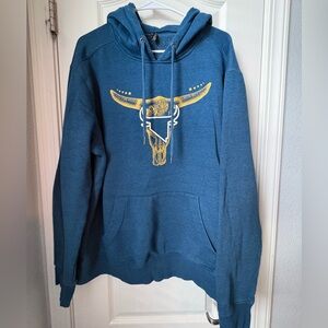 Stylish Blue and Gold Women's Hoodie